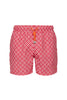 Fuchsia diamond pattern swim shorts