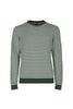 Pull girocollo cotone a righe a due colori verde