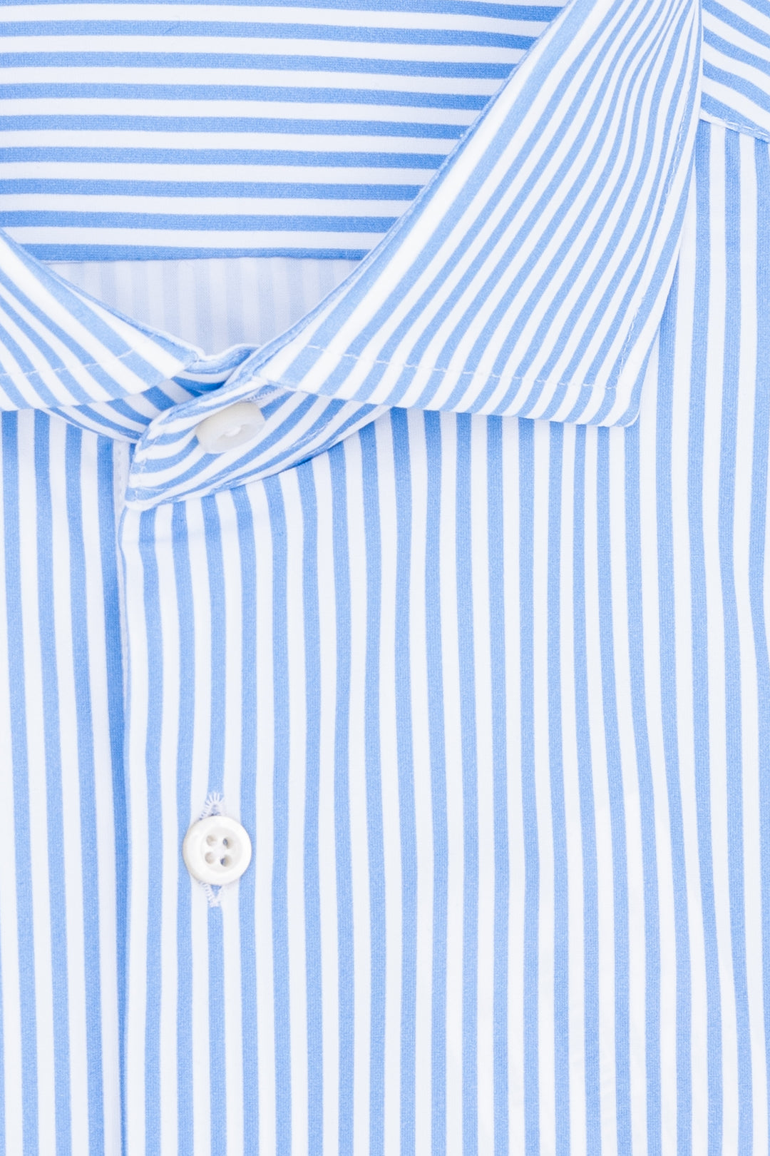 GHIRARDELLI Camicia slim a righe bianche e celesti in tessuto tecnico stretch - Mancinelli 1954