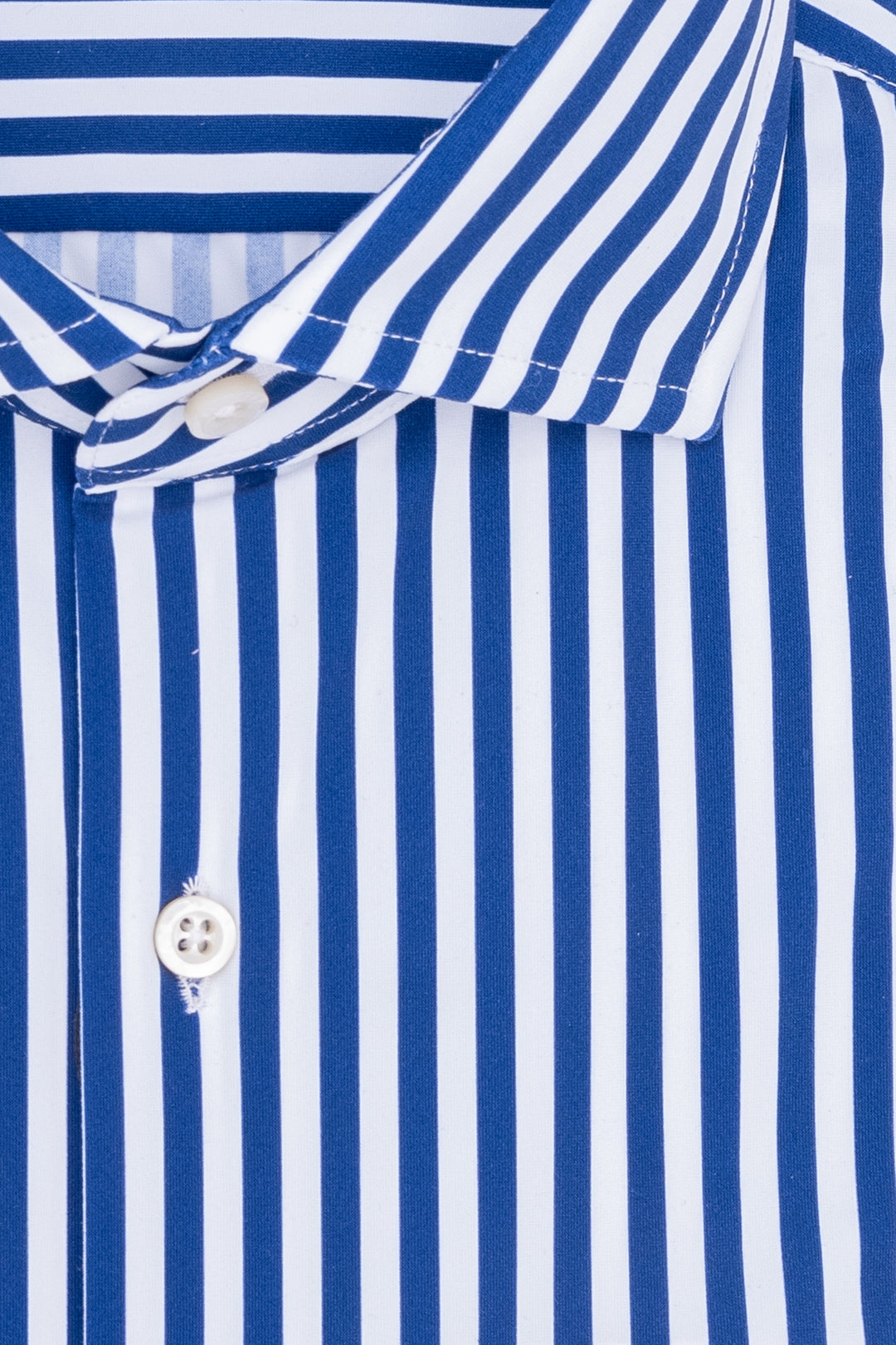 GHIRARDELLI Camicia slim a righe bianche e blu in tessuto tecnico stretch - Mancinelli 1954