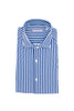 Camicia slim a righe bianche e blu in tessuto tecnico stretch