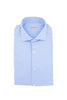 Light blue slim shirt in stretch technical fabric with dot micro-pattern