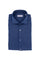 Camicia slim blu in tessuto tecnico stretch con microfantasia a punti