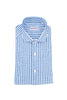 Slim shirt in white and light blue striped stretch technical fabric