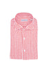 Camicia slim in tessuto tecnico stretch a righe bianche e rosse