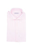 Chemise slim en tissu technique stretch rayé blanc et rose