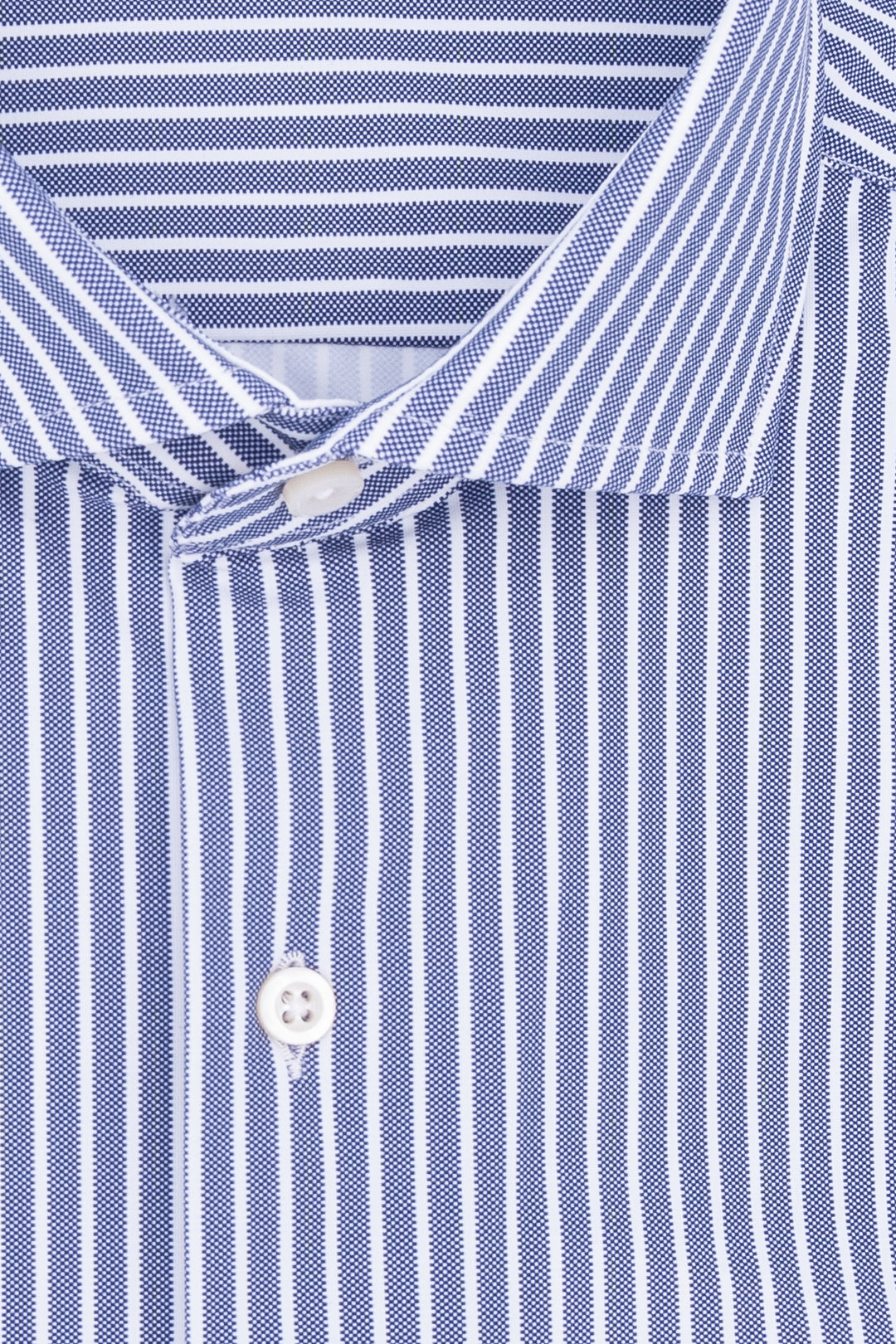 GHIRARDELLI Camicia slim in tessuto tecnico stretch a righe microfantasia blu e bianche - Mancinelli 1954