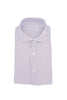 Camicia slim in tessuto tecnico stretch con stampa geometrica marrone