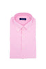 Pink and white striped cotton button-down shirt