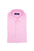 Pink and white striped cotton button-down shirt