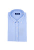 Button-down shirt in white and light blue striped cotton