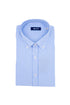 Button-down shirt in white and light blue striped cotton