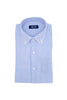 Cotton button-down shirt with light blue geometric microprint