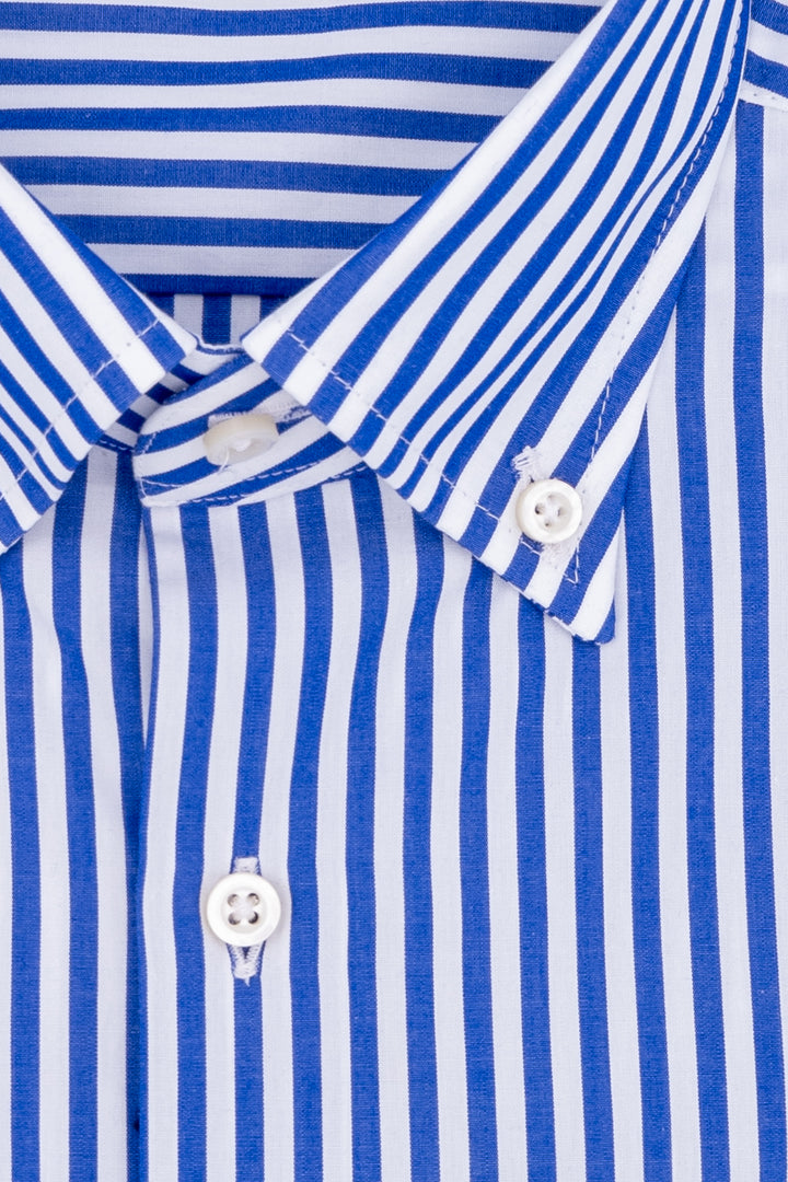 HDP Camicia button down in cotone a righe bianche e blu - Mancinelli 1954