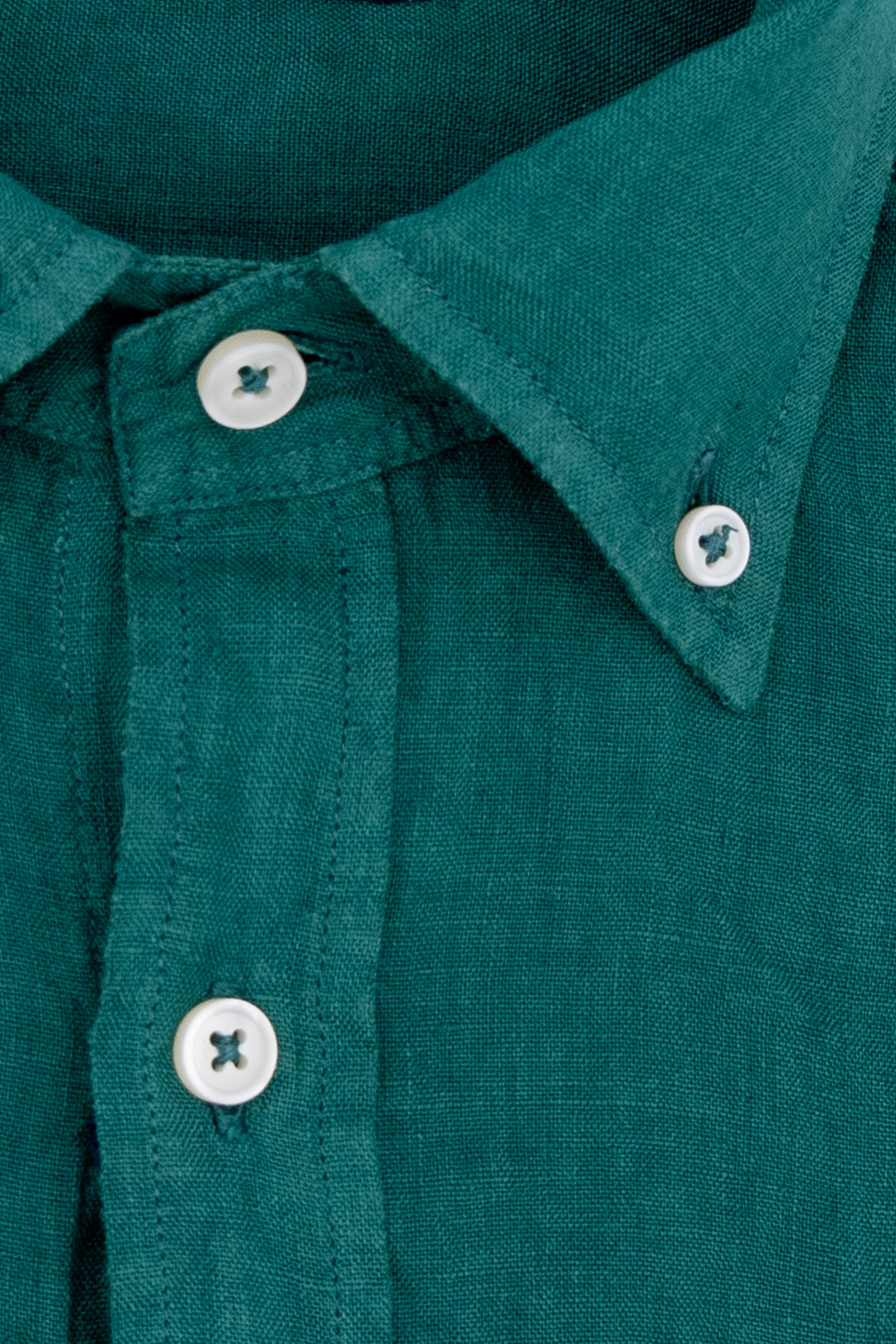 HDP Camicia slim button down verde in lino - Mancinelli 1954