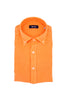 Chemise boutonnée slim orange en lin