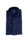 Chemise boutonnée slim en lin bleu nuit