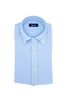 Chemise boutonnée slim bleu clair en lin