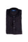 Slim black linen shirt with mandarin collar