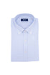 Slim light blue button-down shirt in cotton with geometric micro-print
