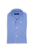 Slim button-down shirt in white and blue striped cotton