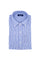 Slim button-down shirt in white and blue striped linen