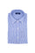 Camicia slim button down in lino a righe bianche e blu