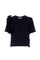 Black cotton T-shirt with ruffles
