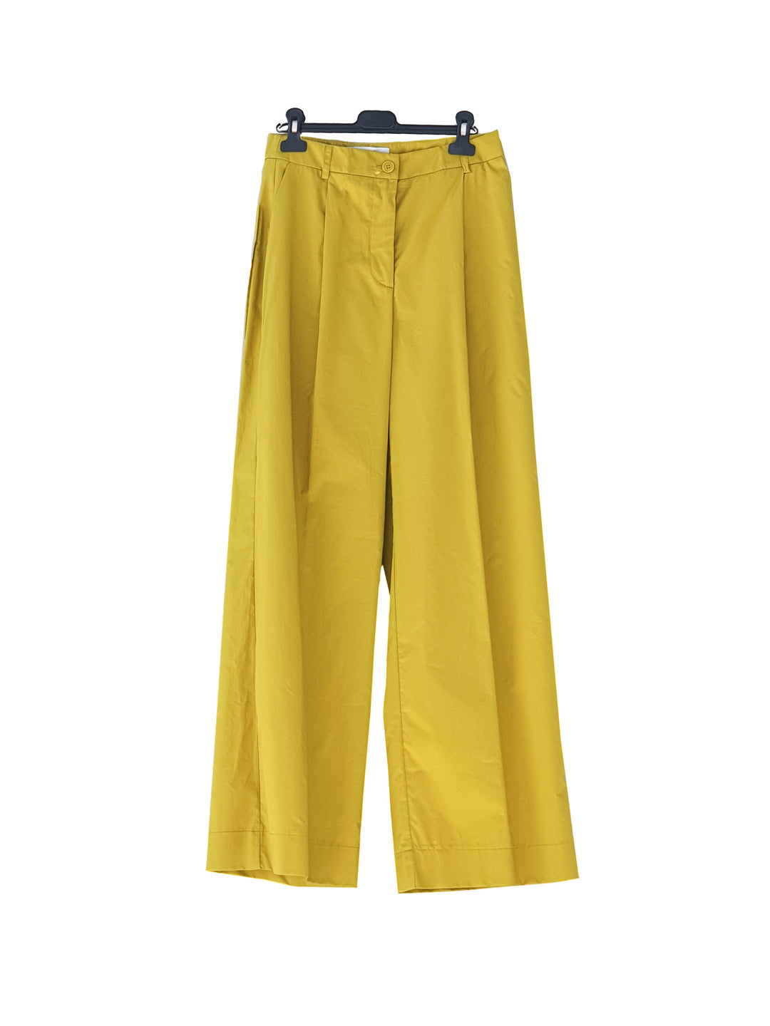 KAOS Pantaloni lime a gamba larga in cotone con pinces - Mancinelli 1954