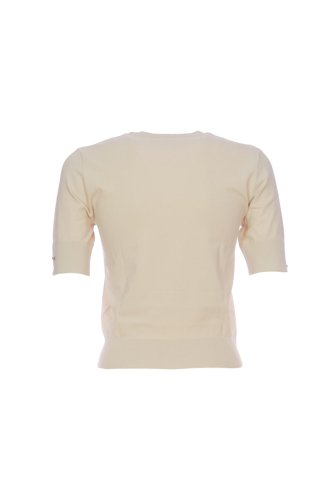 KAOS T-shirt girocollo gesso in maglia - Mancinelli 1954