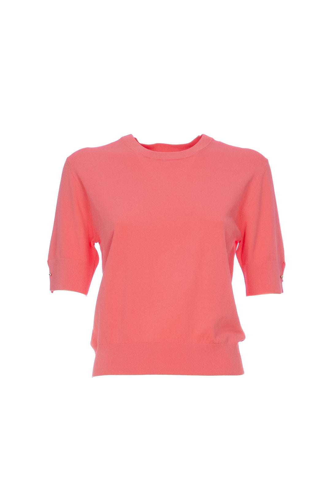 KAOS T-shirt girocollo corallo in maglia - Mancinelli 1954