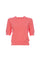 Coral crew-neck knitted T-shirt