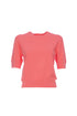 Coral crew-neck knitted T-shirt