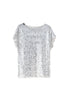 T-shirt argento in full paillettes