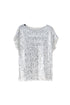 T-shirt argento in full paillettes