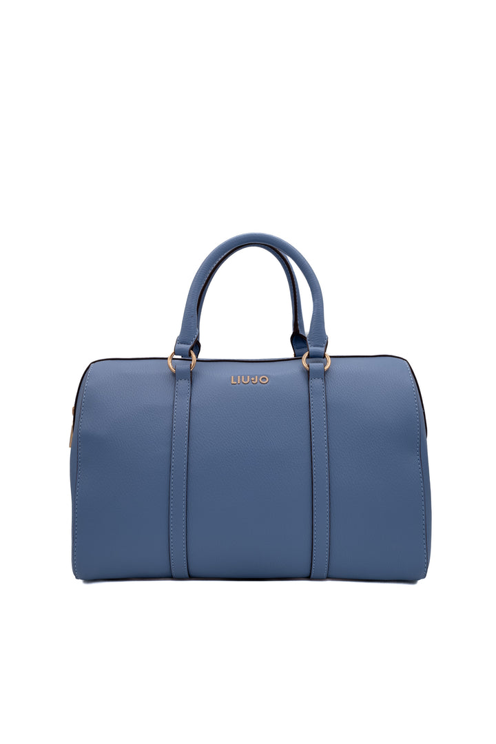LIU JO Tote bag blu effetto bottalato con logo - Mancinelli 1954