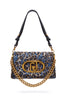 Borsa LaPuffy animalier blu con tracolla rimovibile