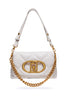 LaPuffy champagne matelassé bag with removable shoulder strap