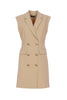 Short beige robe-manteau dress