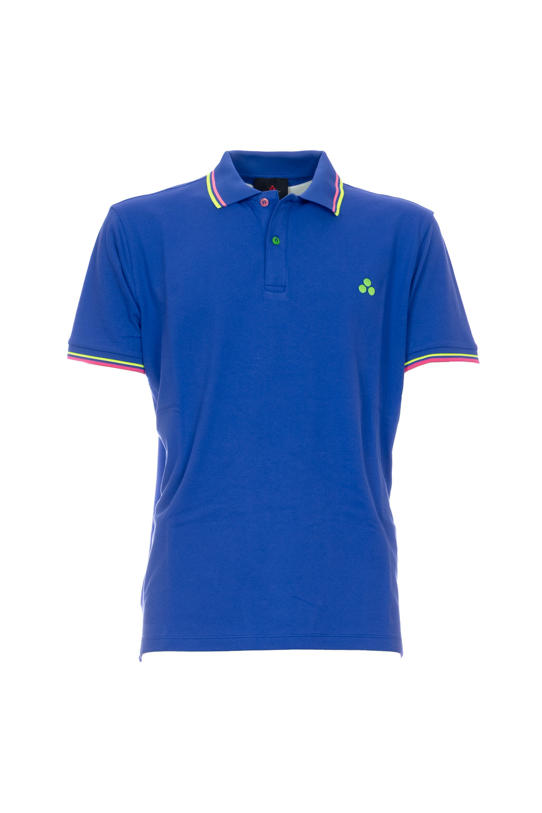 PEUTEREY Polo blu in piquet con dettagli fluo - Mancinelli 1954