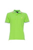 Green pique polo shirt with fluorescent details