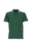 Green polo shirt in stretch cotton pique