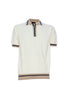 Papyrus polo shirt in cotton tricot with amaretto striped details