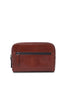 Pochette clutch marrone in pelle con tasca frontale