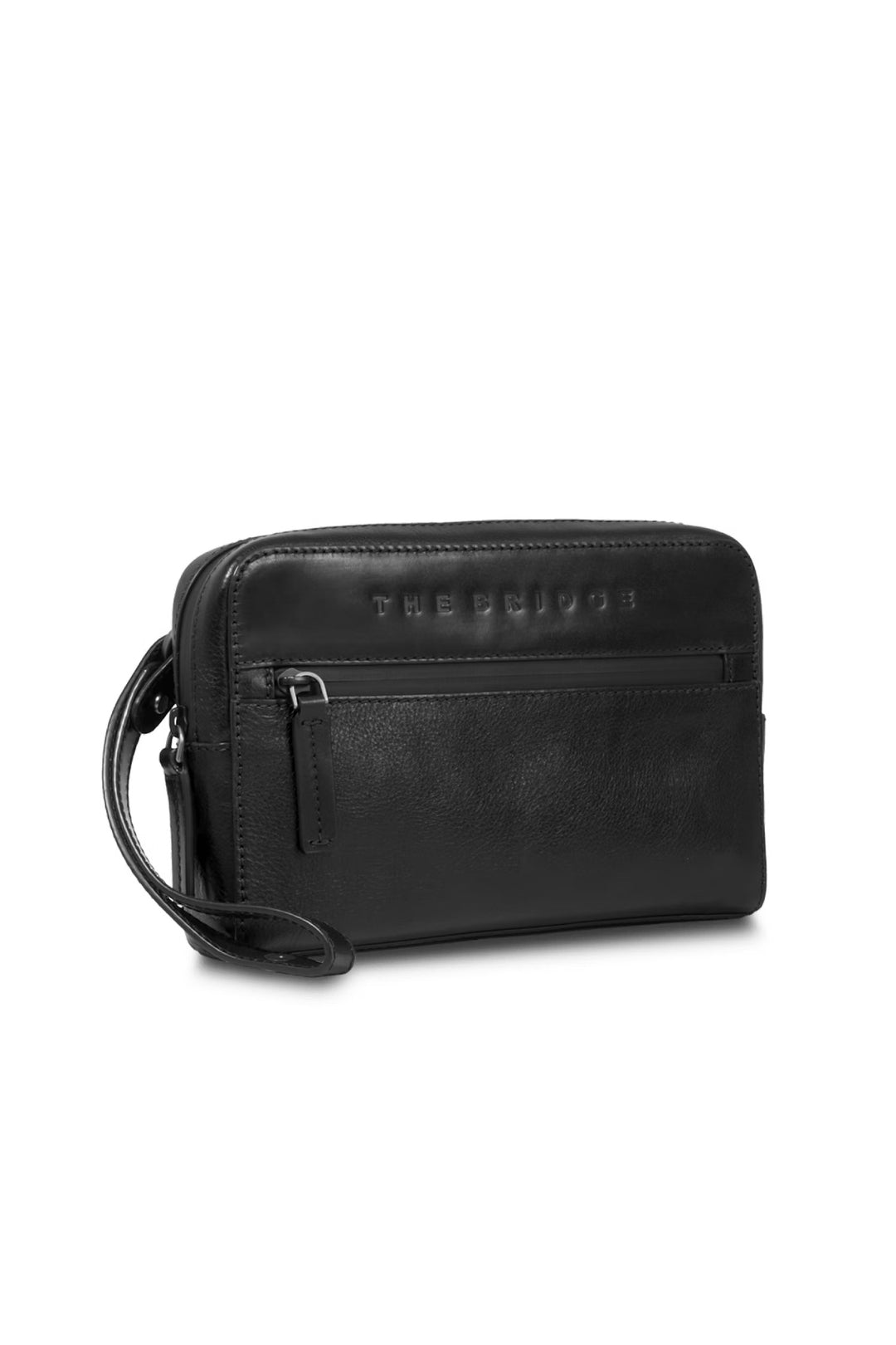 THE BRIDGE Pochette clutch nera in pelle con tasca frontale - Mancinelli 1954