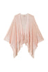 Pink lurex shrug poncho with fringed bottom