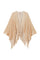 Gold lurex shrug poncho with fringed bottom