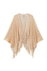 Gold lurex shrug poncho with fringed bottom