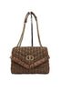 Brown 'Dreamy' shoulder bag in jacquard raffia