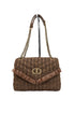 Brown 'Dreamy' shoulder bag in jacquard raffia
